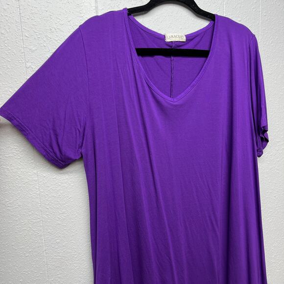 Larace Womens Top 4X Asymmetrical Hem Stretch Soft Relaxed Comfort Casual - Picture 6 of 15